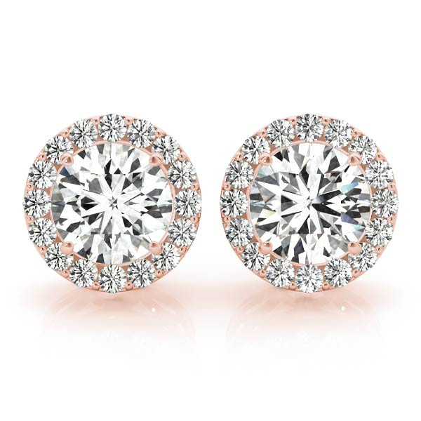 0.2 Ct Lab Grown Round Cut Rita  Halo Diamond Earrings in 9K White Gold